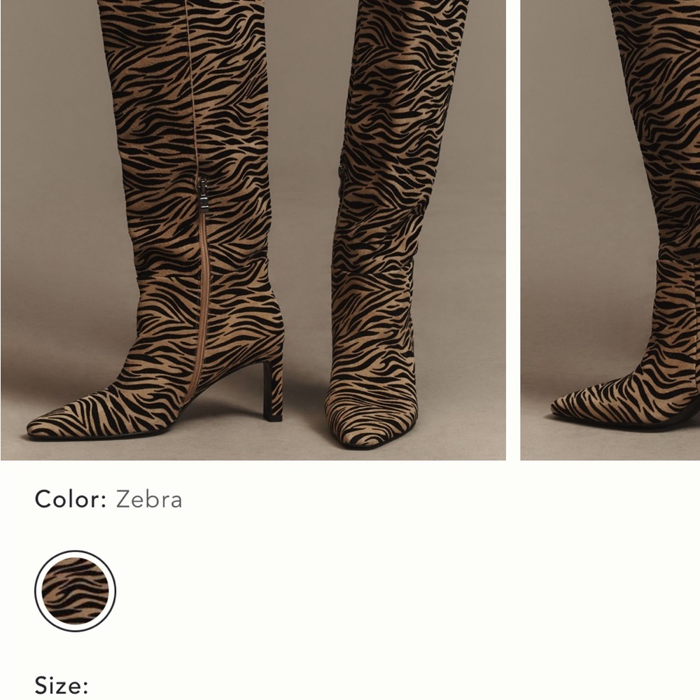 Bibi Lou, Tall Pointed Boots in Zebra